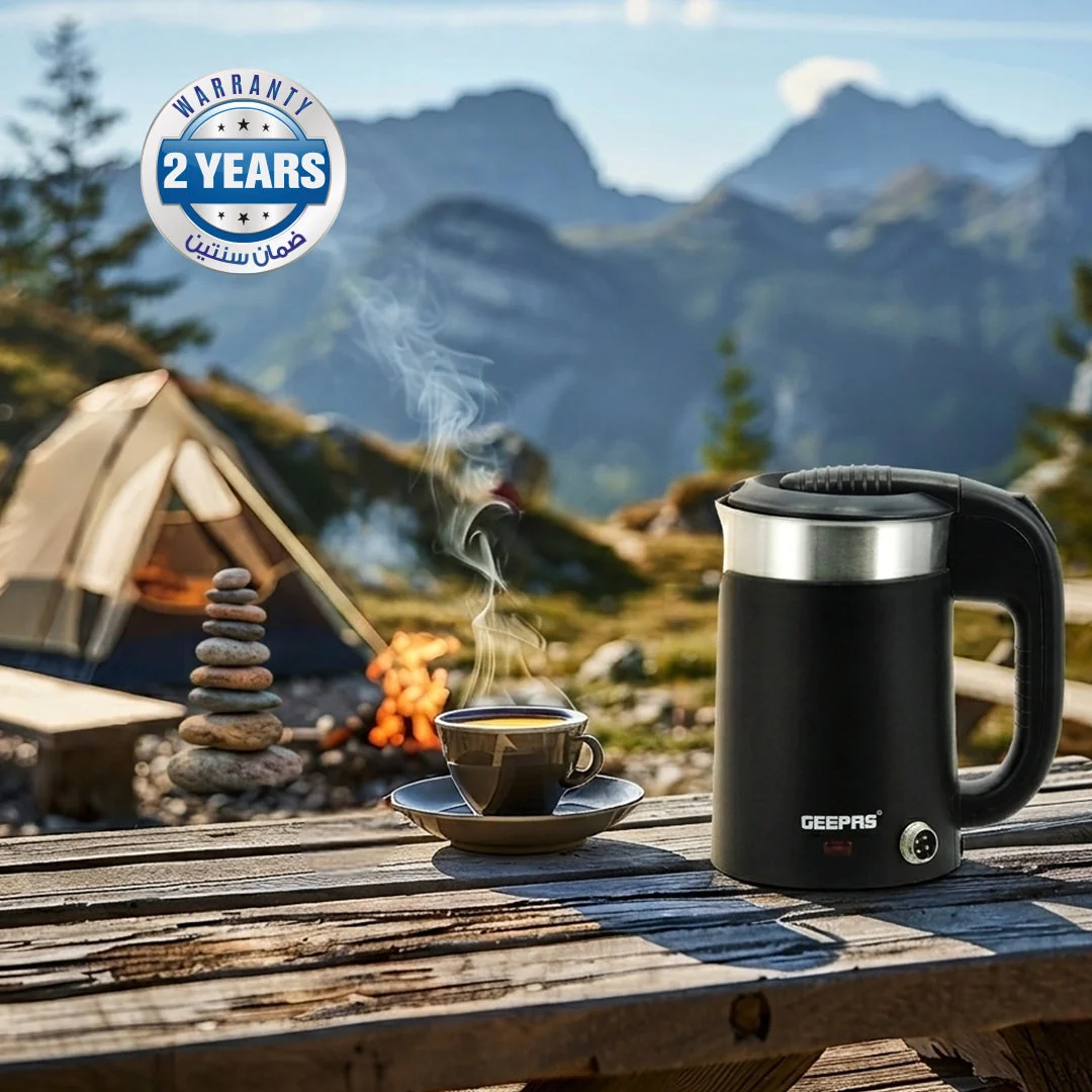 2-in-1 Double Layer Traveller's Kettle, 0.5L Kettle, GK38055 | 12V Portable Electric Car Kettle | Stainless Steel Coffee Mug with Cigarette Lighter Charger - Image 2