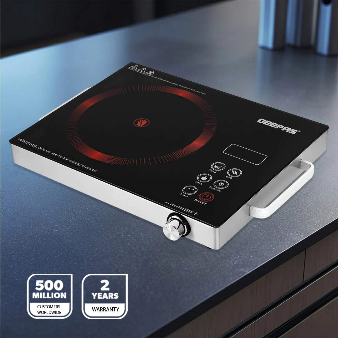 Geepas Digital Infrared Cooker GIC6920 | 2000W Ceramic Heating Element| Multi-Stage Cooking Options| Touch Control| 4-Digit LED Display| Portable Design| 2 Year Warranty - Image 6