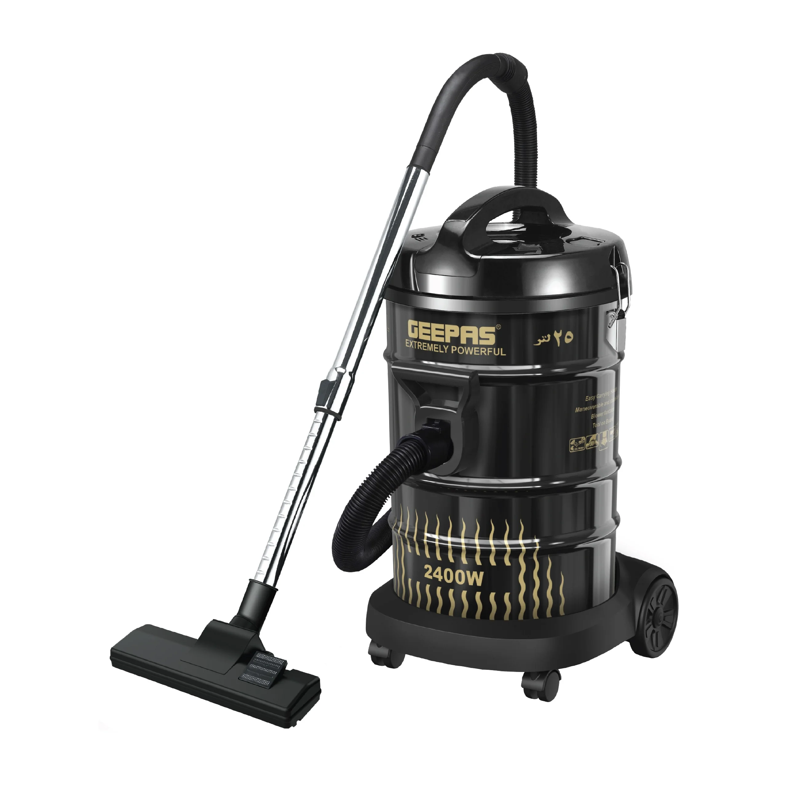 Geepas 2300 W Drum Vacuum Cleaner- GVC2592/ 25 L Dust Bag Capacity with Elegant Body, Iron Tank/ Powerful Suction, Dry and Blow Function, Full Indicator - Image 6