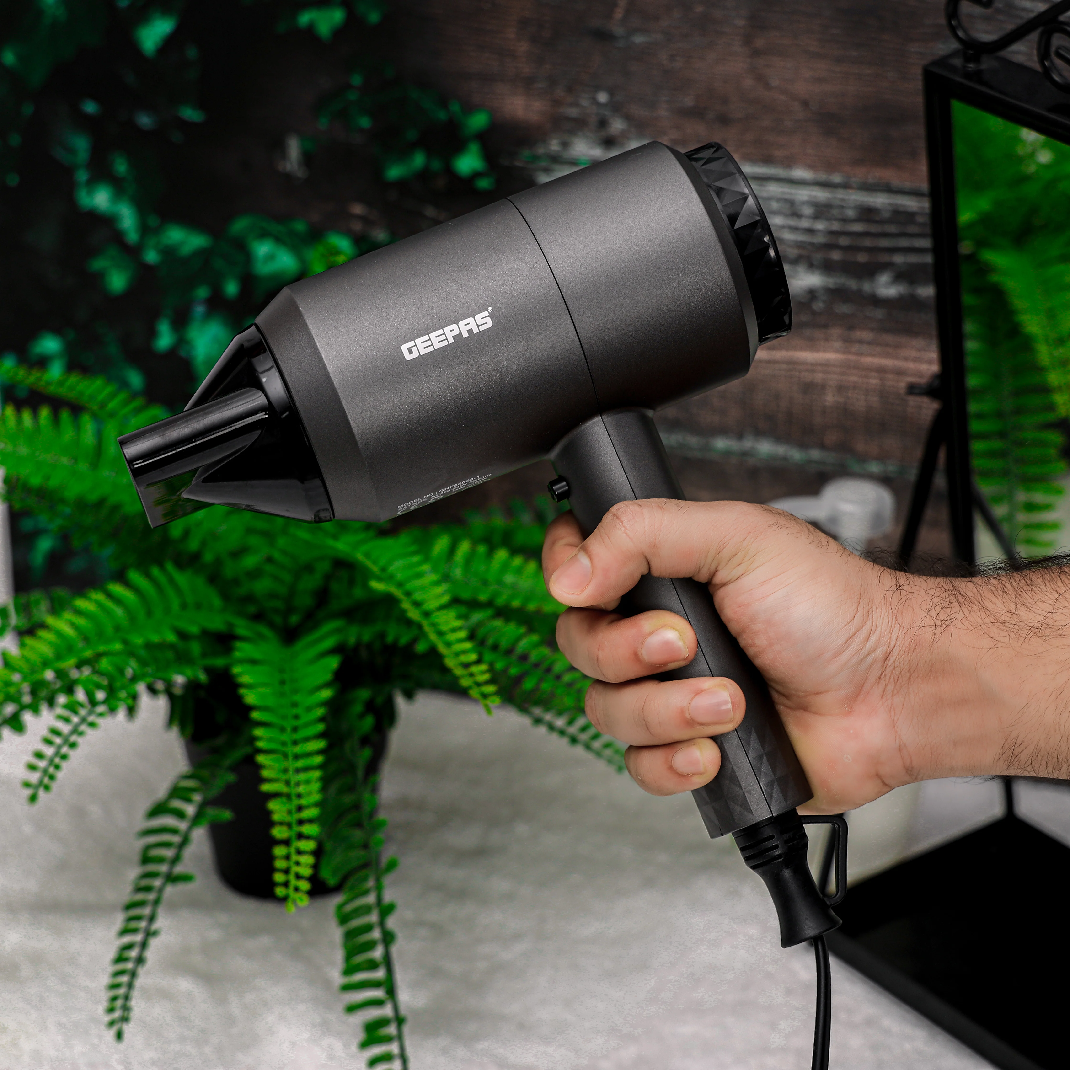 Geepas 3-in-1 Styling Kit GHF86068 | Hair Dryer, Straightener & Epilator | 2 Speeds, Ceramic Plates, Painless Hair Removal | 2200W, DC Motor | 2-Year Warranty, Grey - Image 7