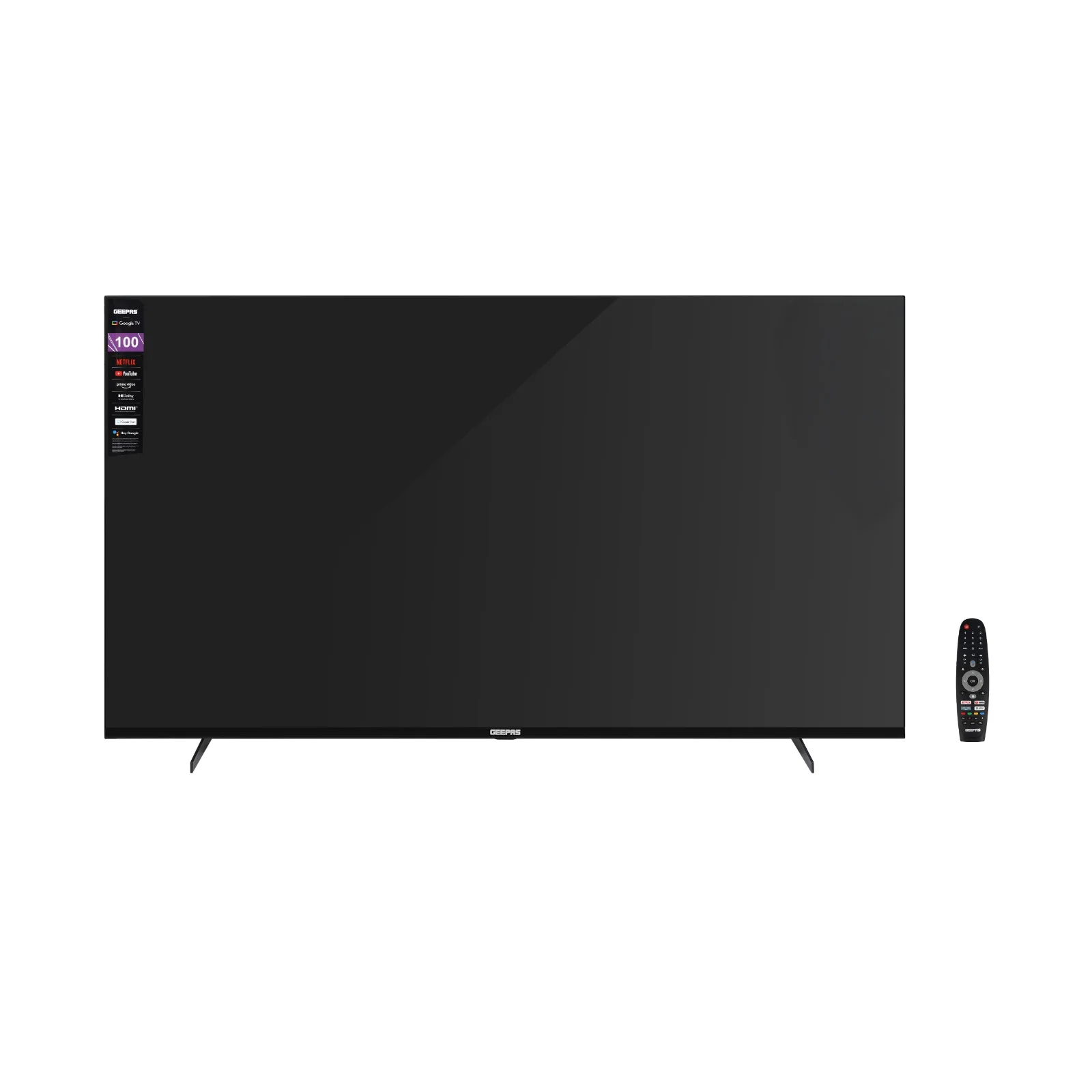Geepas 43" Full HD Smart LED TV (GLED4324SFHD) with Android 14, HQ sound, frameless design, HDMI/USB ports, AV mode, and remote control. - Image 8