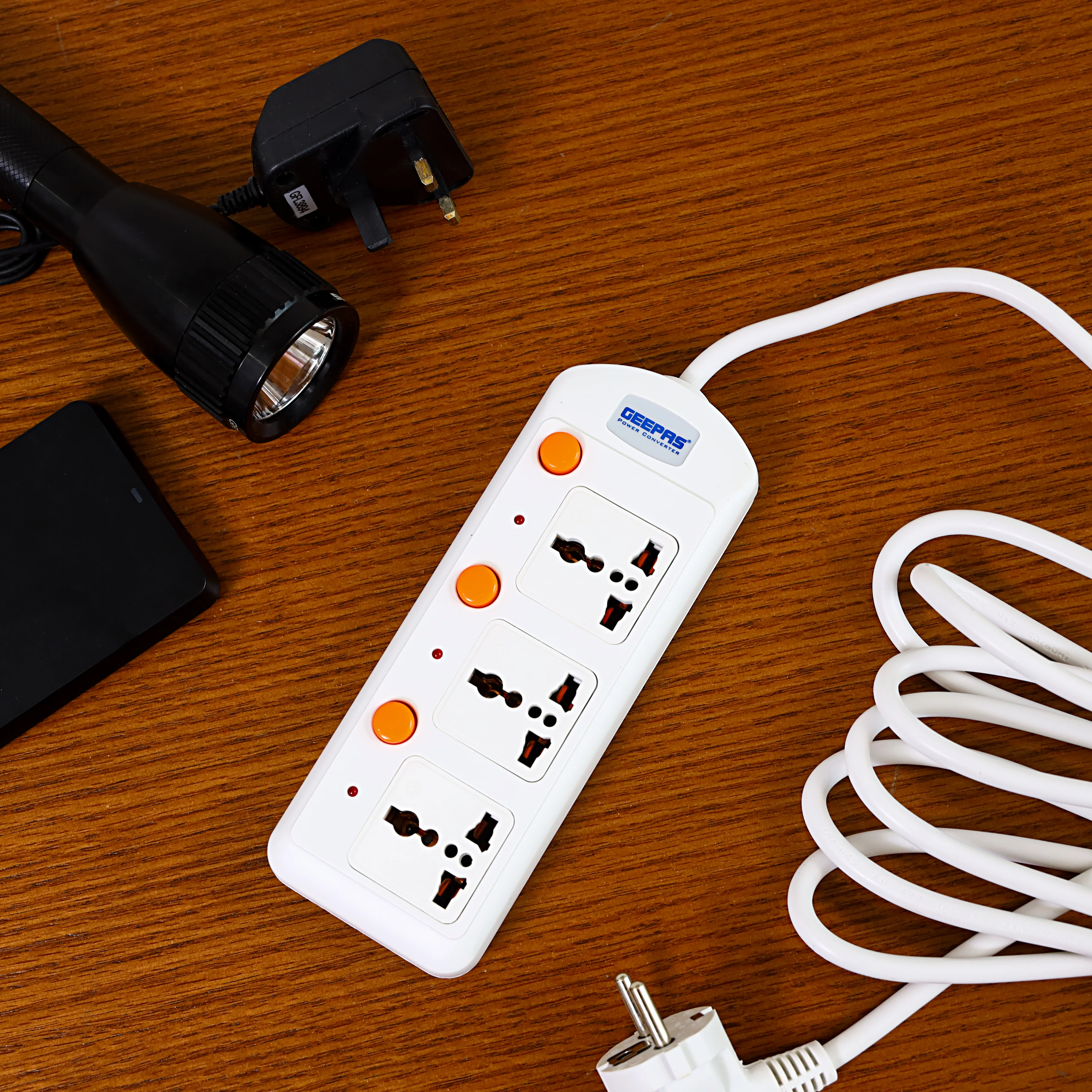 Geepas 3 Way Extension Board with VDE Plug | Individual On/Off Switches | Multi Plug Power Socket with Durable Cable | Safe, Reliable, and Convenient Power Solution - Image 6
