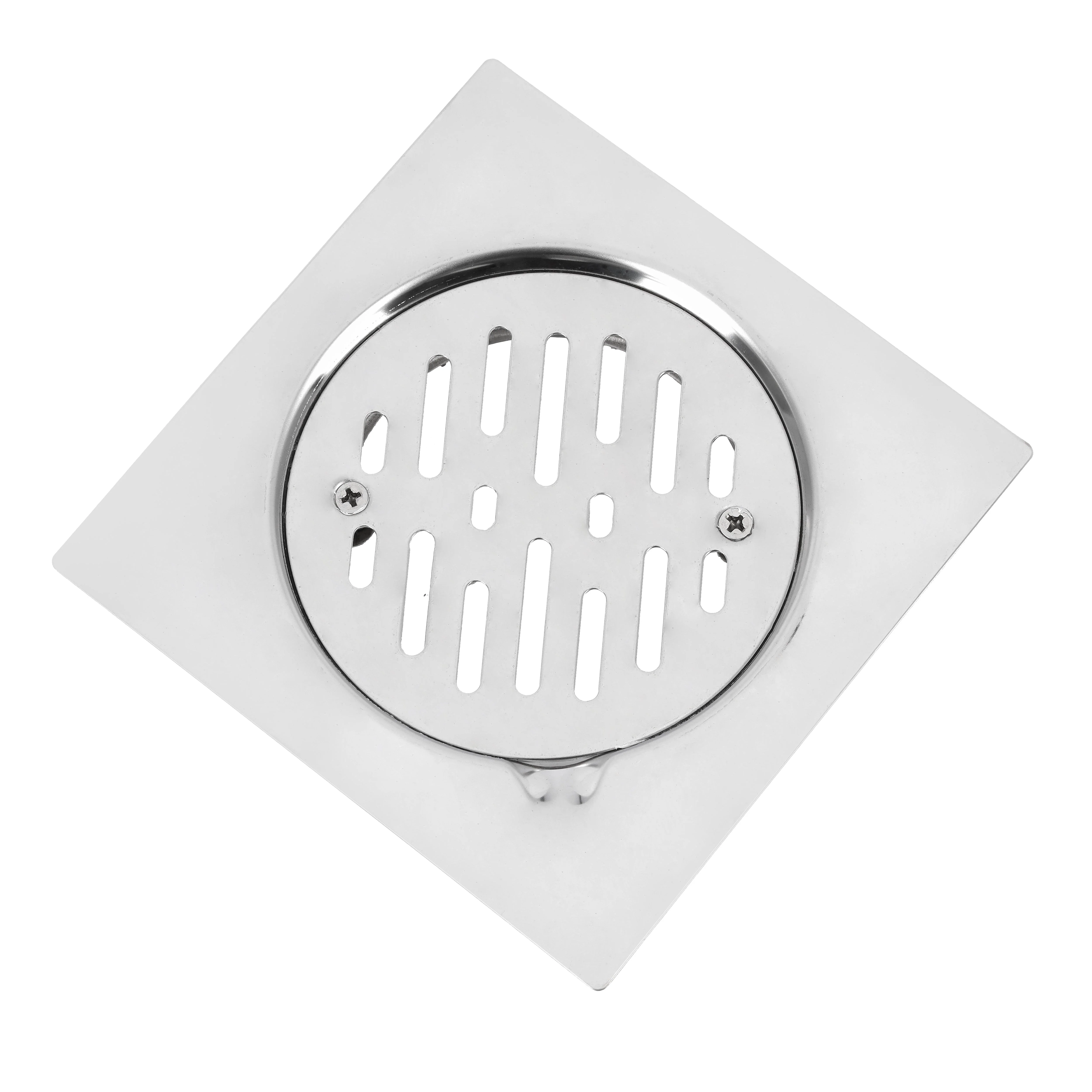 Geepas Round Floor Drain- GSW61115| High-Quality Stainless Steel Drain with Lid| Waste Water Drain for Bathroom, Kitchen| 150X150 MM| 20 Years Warranty| Silver - Image 4