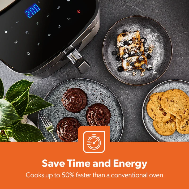 Geepas GAF37530UK Digital Air Fryer | 7.5L Capacity with 5.5L Basket, Vortex Technology & Digital Touch Screen| Durable Build, 10 Preset Modes & 1–60 Min Timer| - Image 6