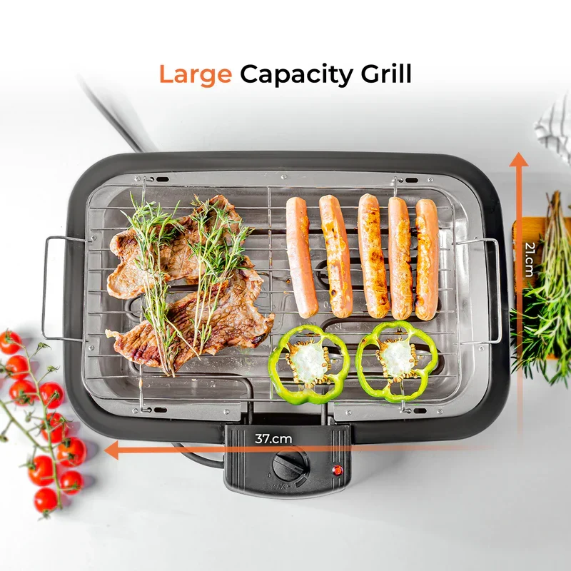 Geepas GBG9898 2000W Electric Barbecue Grill| Auto-Thermostat Control with Overheat Protection| Detachable Heating Element, for both Indoor and Outdoor cooking| - Image 3