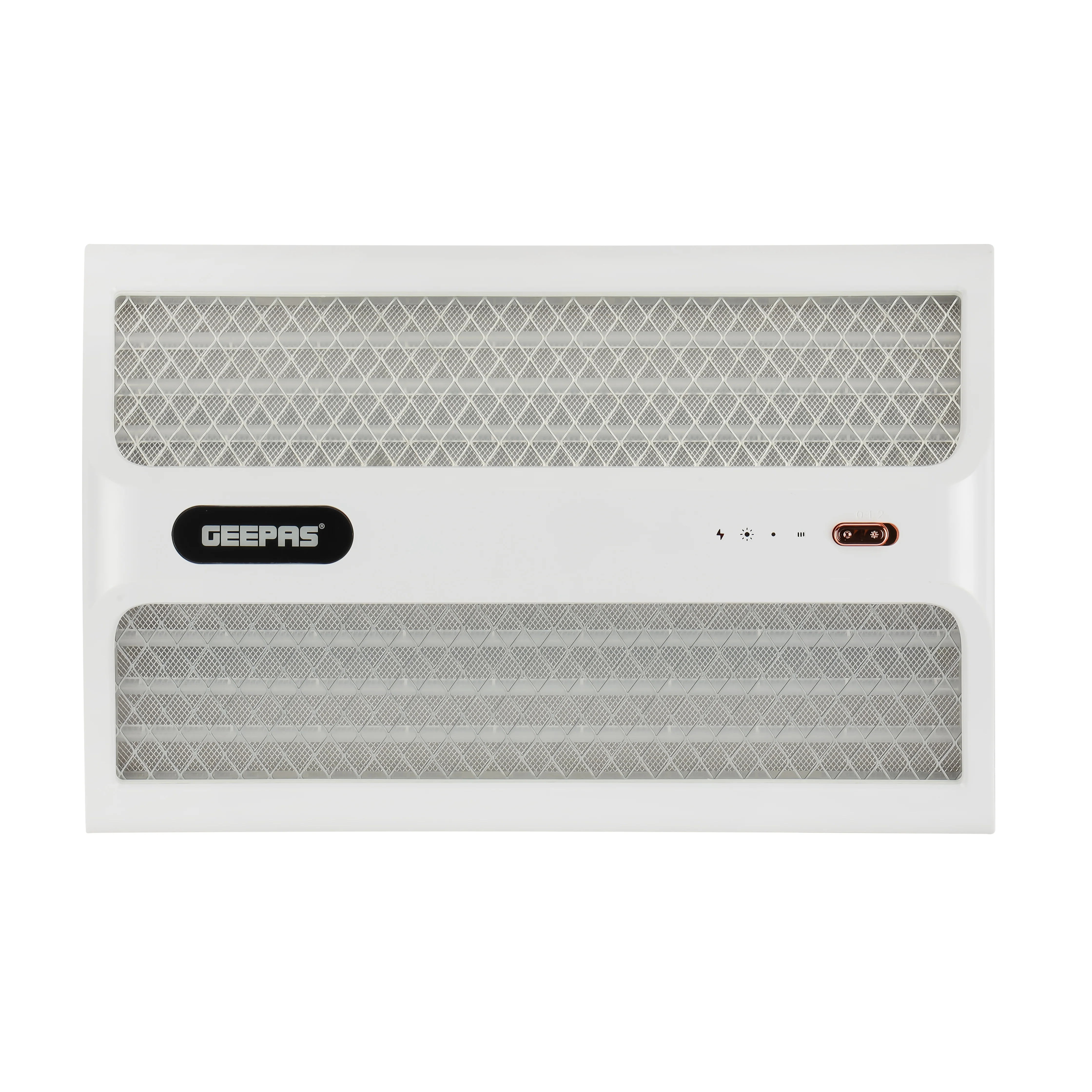 Geepas Rechargeable Mosquito Killer GBK25606 | Dual-Sided Bug & Pest Killer with Protective Net, Auto Voltage Regulation, Low Power Consumption, White, 2-Year Warranty