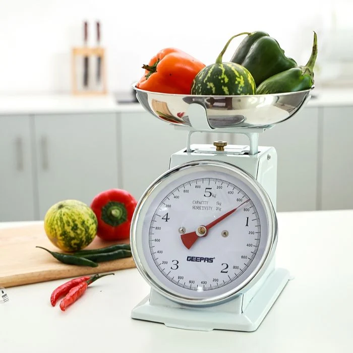 Geepas GBS4179 Mechanical Weighing Scale| 5kg Capacity Kitchen Scale with Stainless Steel Bowl| Durable, Easy-to-Read Dial, Multi-Unit Measurement & Accurate | - Image 3