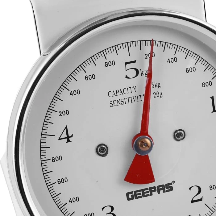 Geepas GBS4179 Mechanical Weighing Scale| 5kg Capacity Kitchen Scale with Stainless Steel Bowl| Durable, Easy-to-Read Dial, Multi-Unit Measurement & Accurate | - Image 5
