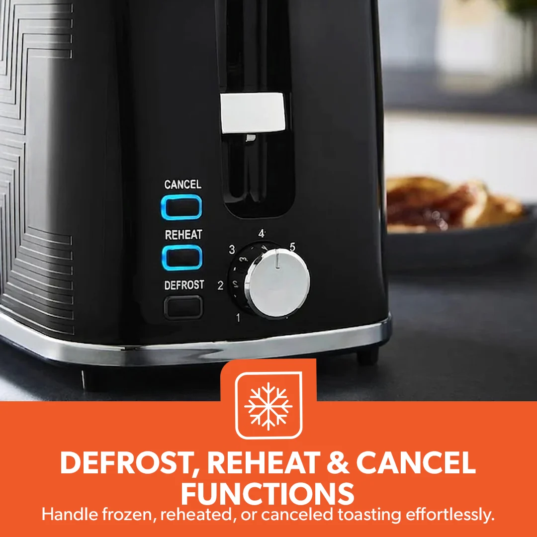 Geepas GBT36537 4-Slice Bread Toaster| 1350- 1600W Power, Variable Browning Control & Dual Control Panels| Durable Design, Cancel, Defrost and Reheat Functions| - Image 3