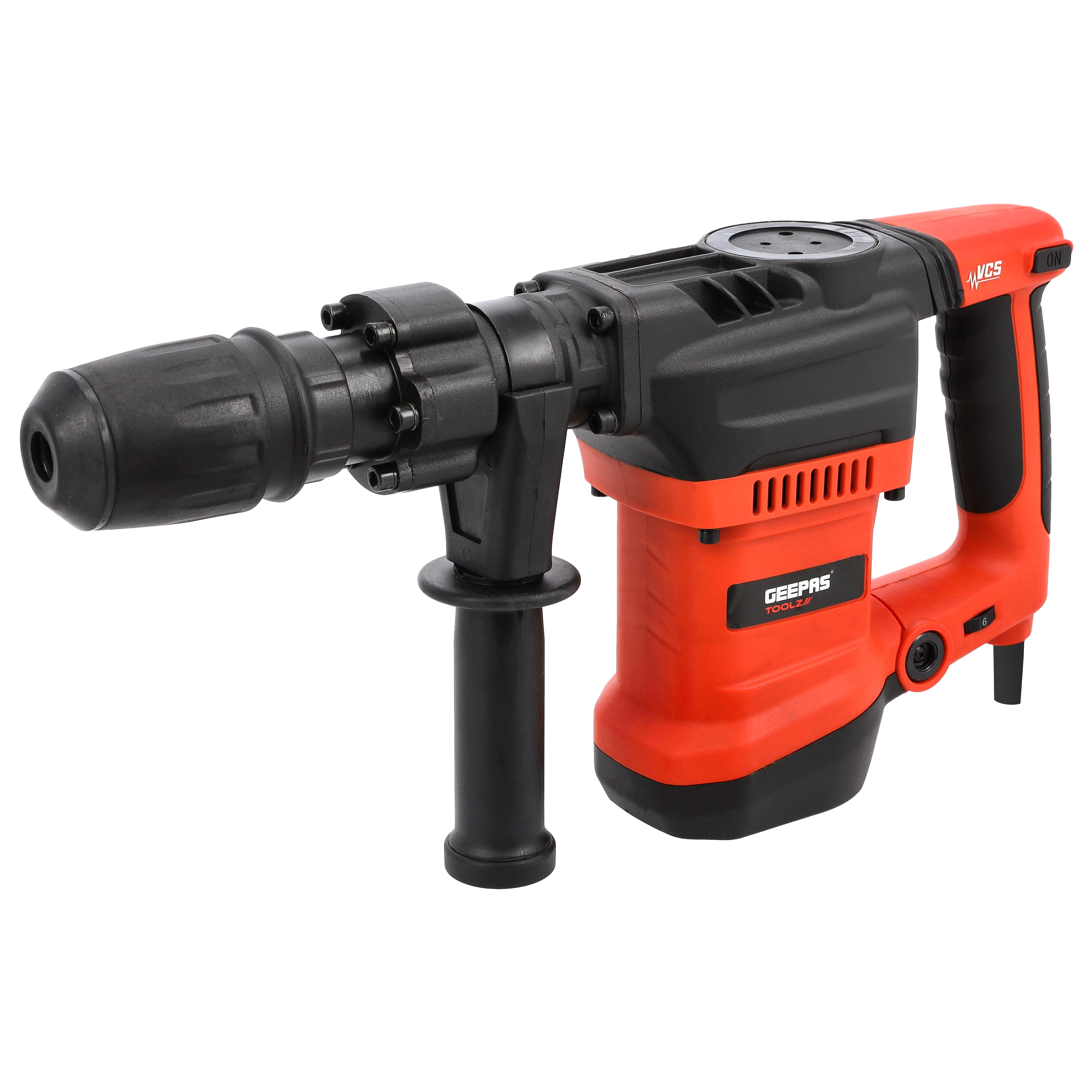 Geepas GCH1250-240 Chipping Hammer| features a powerful 1250W motor & SDS Max chuck| 10J impact energy, 2970 BPM for efficient concrete & masonry demolition jobs|