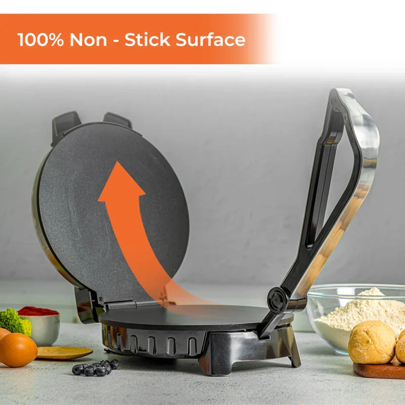 Geepas GCM6125 10 Inch Chapathi Maker| 1200W Roti Maker, Non-Stick Plates & Automatic Temperature Control| Durable Build, Overheat Protection and Easy to Clean| - Image 3