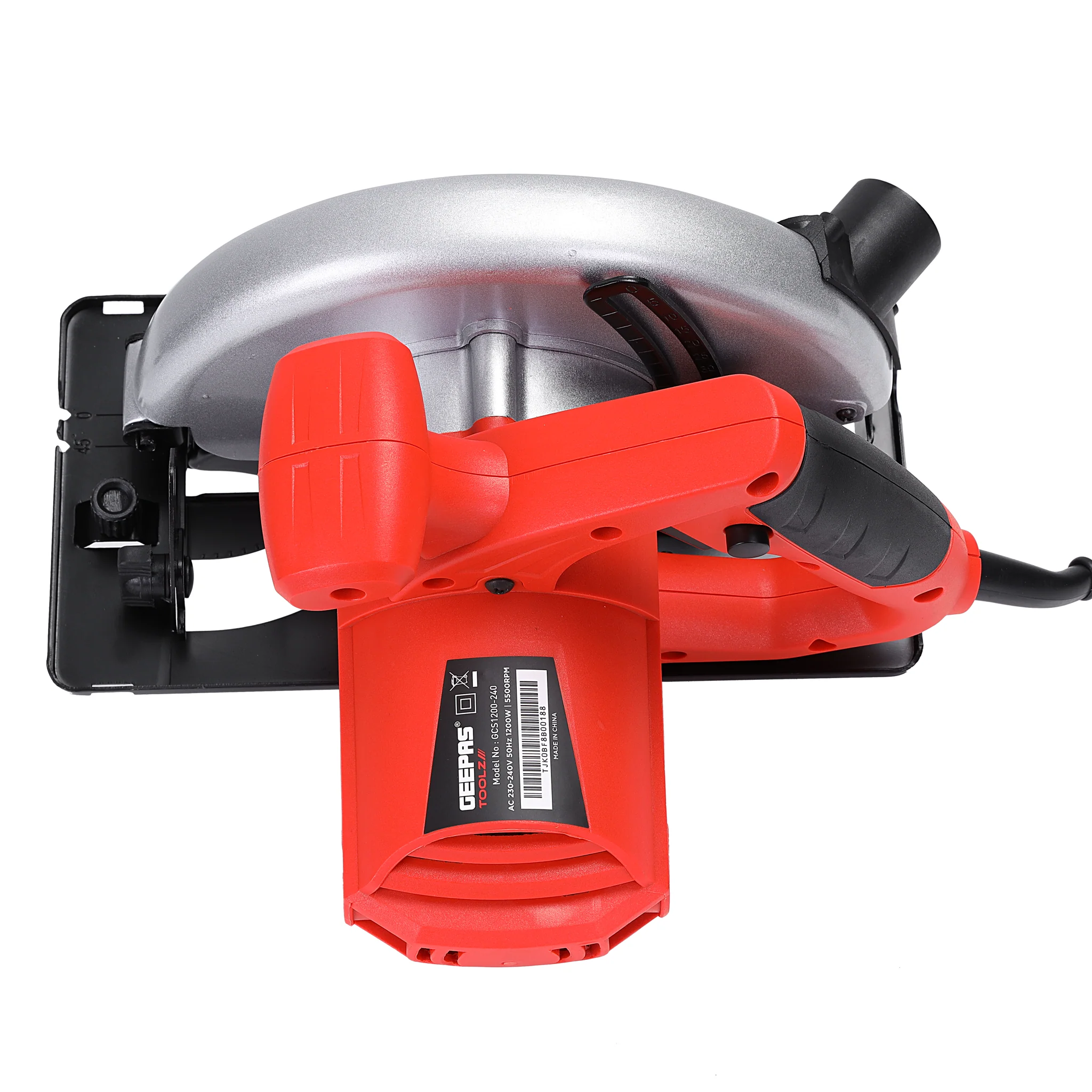 Geepas GCS1200 Circular Saw| features a powerful 1200W motor, 185mm blade & 5500 RPM speed| 65mm cutting depth, dust port and ergonomic grip for woodwork tasks| - Image 4