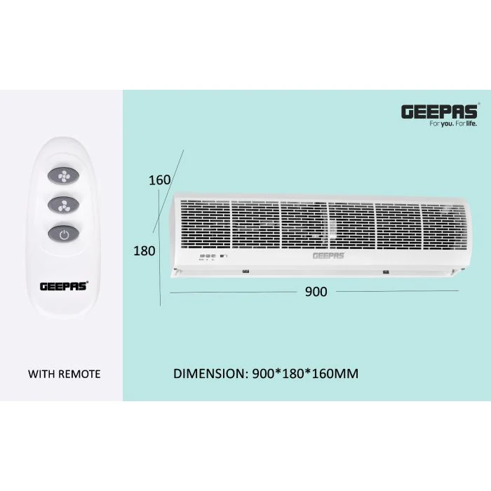 Geepas GCT9013CFM Air Curtain | 90cm Cross Flow Air Curtain with Remote Control| Two-Speed Operation, Low Noise, High Efficiency, 11m/s Airflow and 3m Coverage| - Image 4