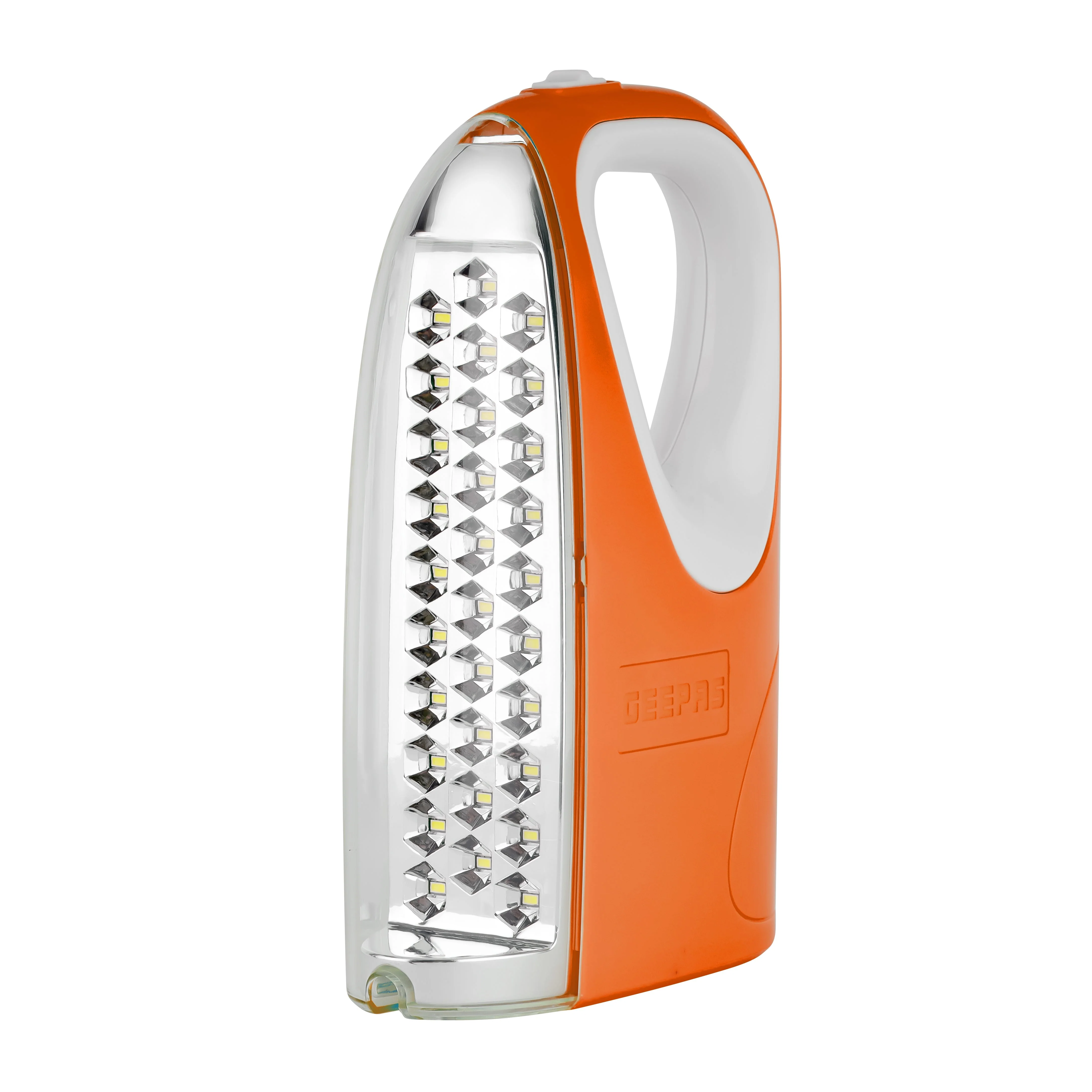 Geepas Rechargeable Emergency Lantern GE51045 | 30 SMD LEDs, 5H Backup, Solar DC Input | Portable, Lightweight with Handle | Ideal for Indoor & Outdoor, 2Year Warranty