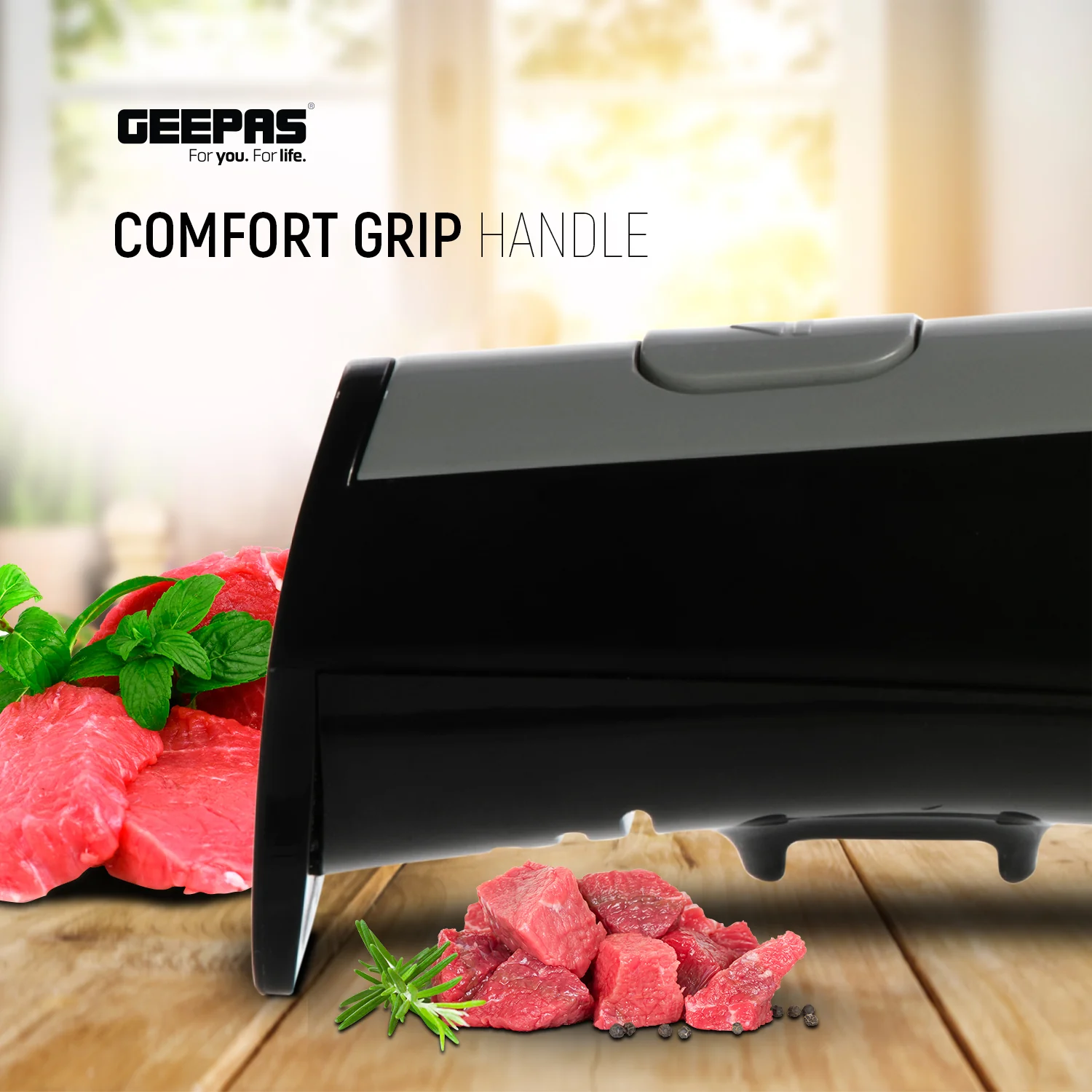 Geepas GEK63024UK Electric Knife | features a 150W motor, stainless steel blades and ergonomic grip | precise carving performance for meats, bread, and poultry| - Image 5