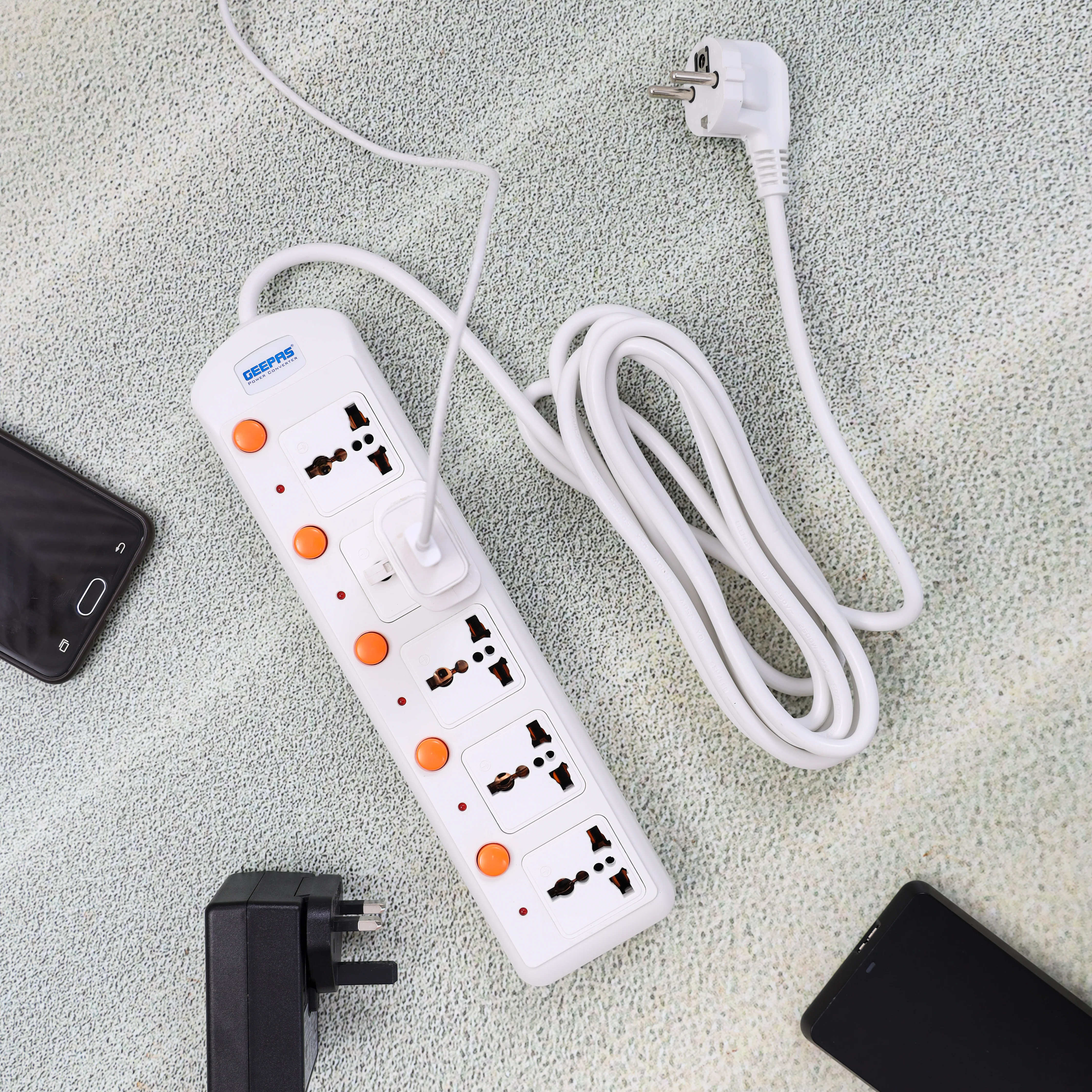 Geepas 5 Way Extension Board VDE Plug with Individually On/Off Switch- Power Extension Socket -Multi Plug Power Cable - Image 8