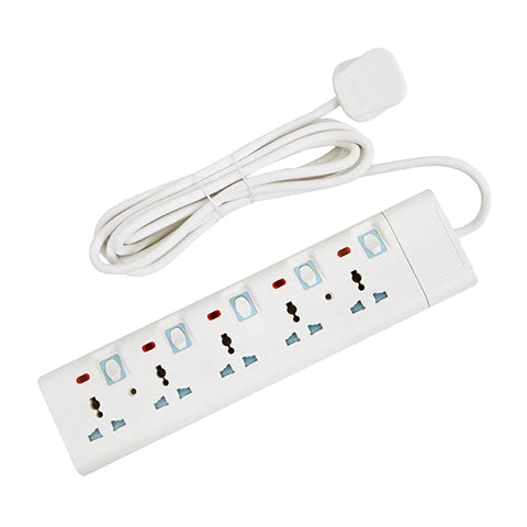 Geepas 5 Way Extension Socket 13A | 4 Power Switches with LED Indicators, 3m Extra Long Cord, Overcurrent Protection, Ideal for Home, Office & Electronic Devices - Image 3