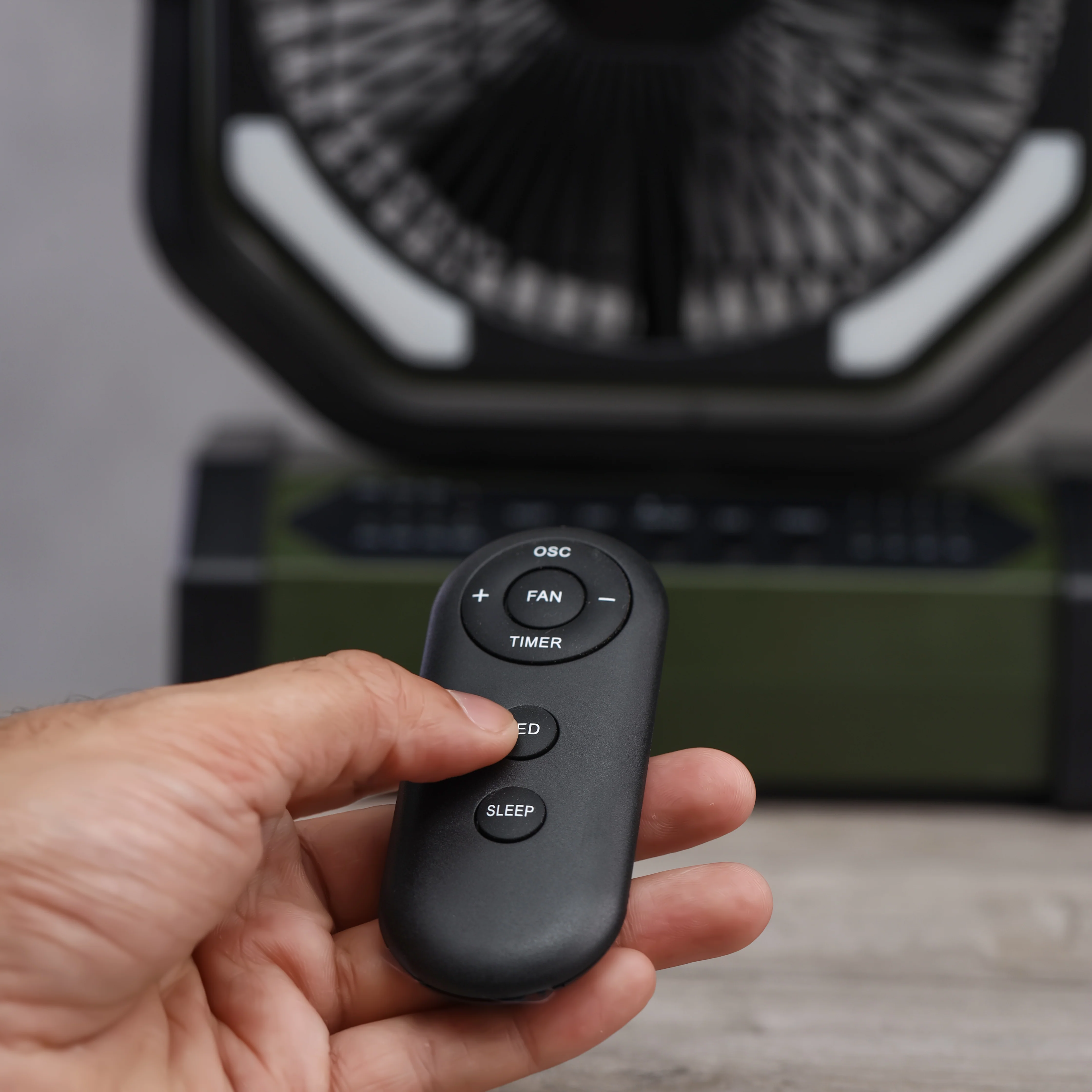 Geepas 8" Rechargeable Fan with LED Light GF21220 |10000mAh Battery, Up to 30H Working Time, Powerful Cooling, Oscillation Function, Remote Control, 2Year Warranty, Black - Image 7