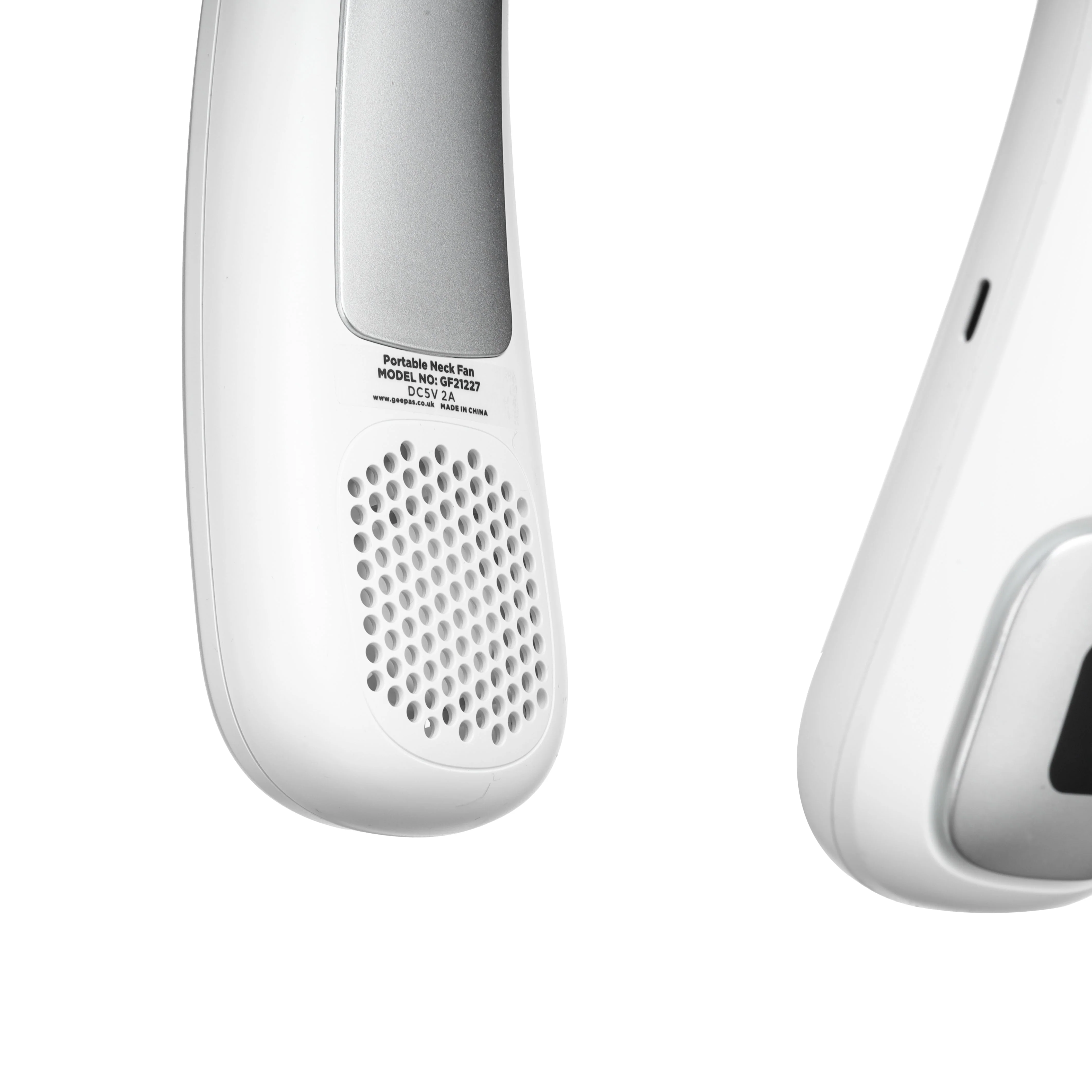 Geepas Portable Neck Fan- GF21227/ 6 H Working Time, 3 Speed Levels/Digital Display, Lightweight, Indoor and Outdoor Use/ Silent, Safe and Secure/ White, 2 Years Warranty - Image 4
