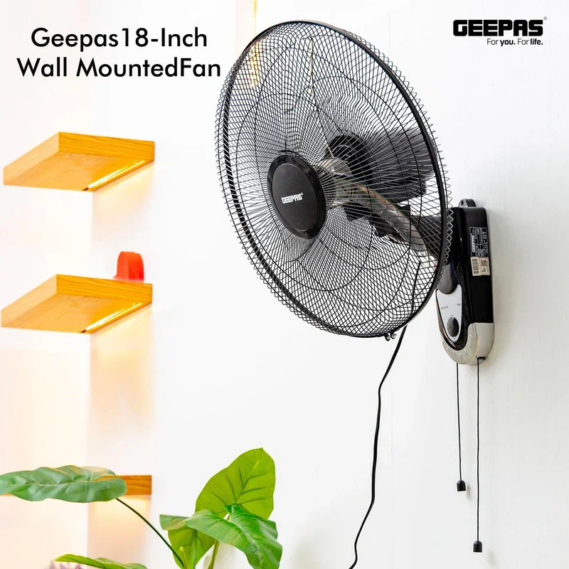 Geepas GF9604 18-Inch Wall Fan| 3-Speed Adjustable Control & Powerful Copper Motor| Durable Design, Wide-Angle Oscillation, High Air Delivery for Home & Office| - Image 4