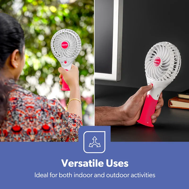 Geepas GF9617 Rechargeable Mini Fan| 3 Speed Portable Handheld Fan with 3.7V Lithium Battery| Durable Build, Brushless Motor, USB Charging and Quiet Operation | - Image 7