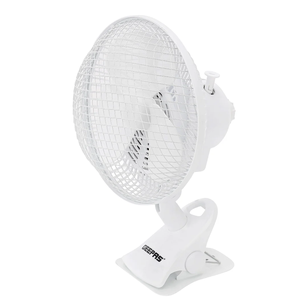 Geepas GF9626 8-Inch 2-in-1 Table & Clip Fan| Super Quiet Copper Motor and 2-Speed Adjustable Control| Durable, Wide Oscillation, Compact and Portable Design |
