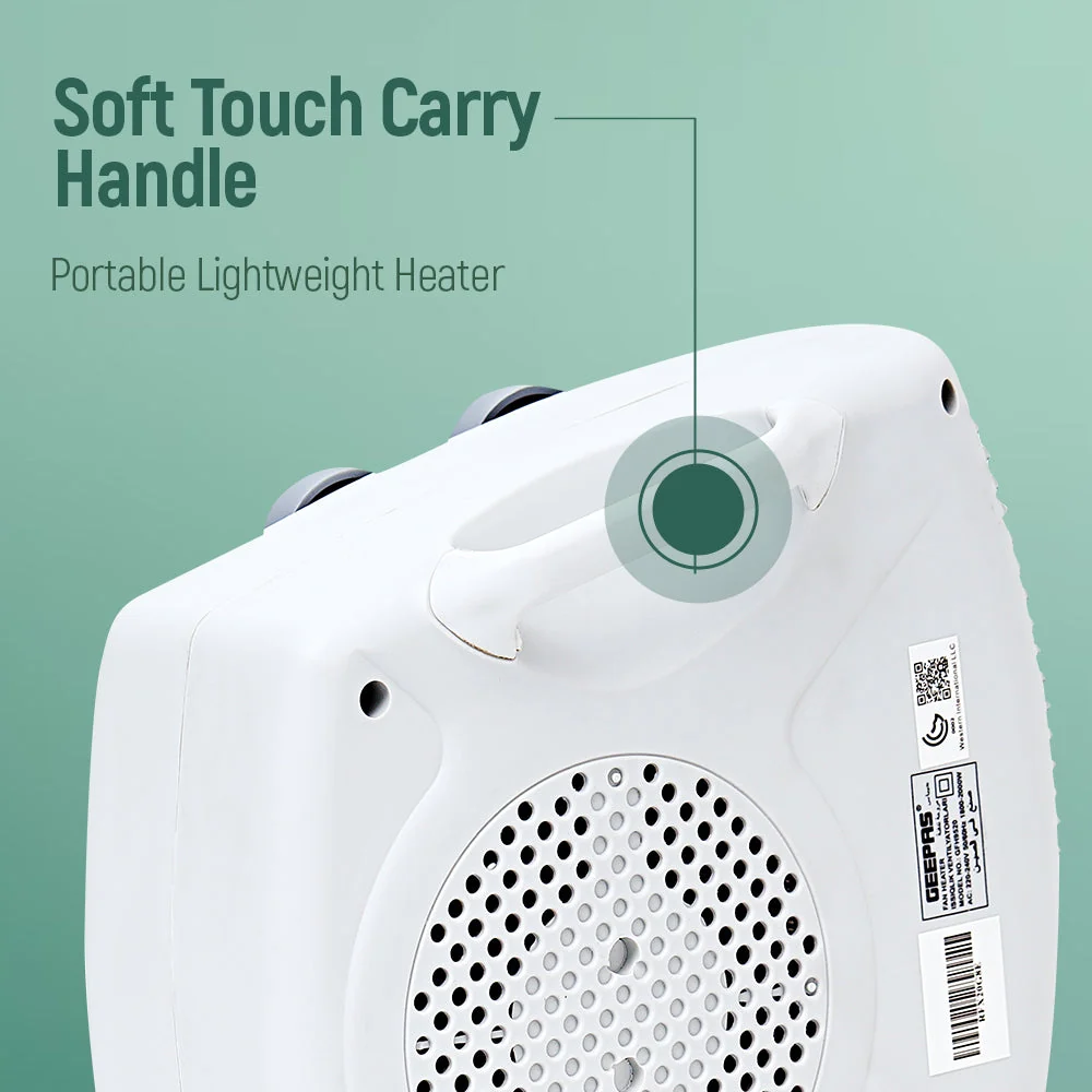 Geepas GFH9520 2000W Fan Heater| Adjustable Thermostat and Cool/Warm/Hot Wind Selection| Durable, Instant Heating, Overheat Protection & Power Indicator Light| - Image 4