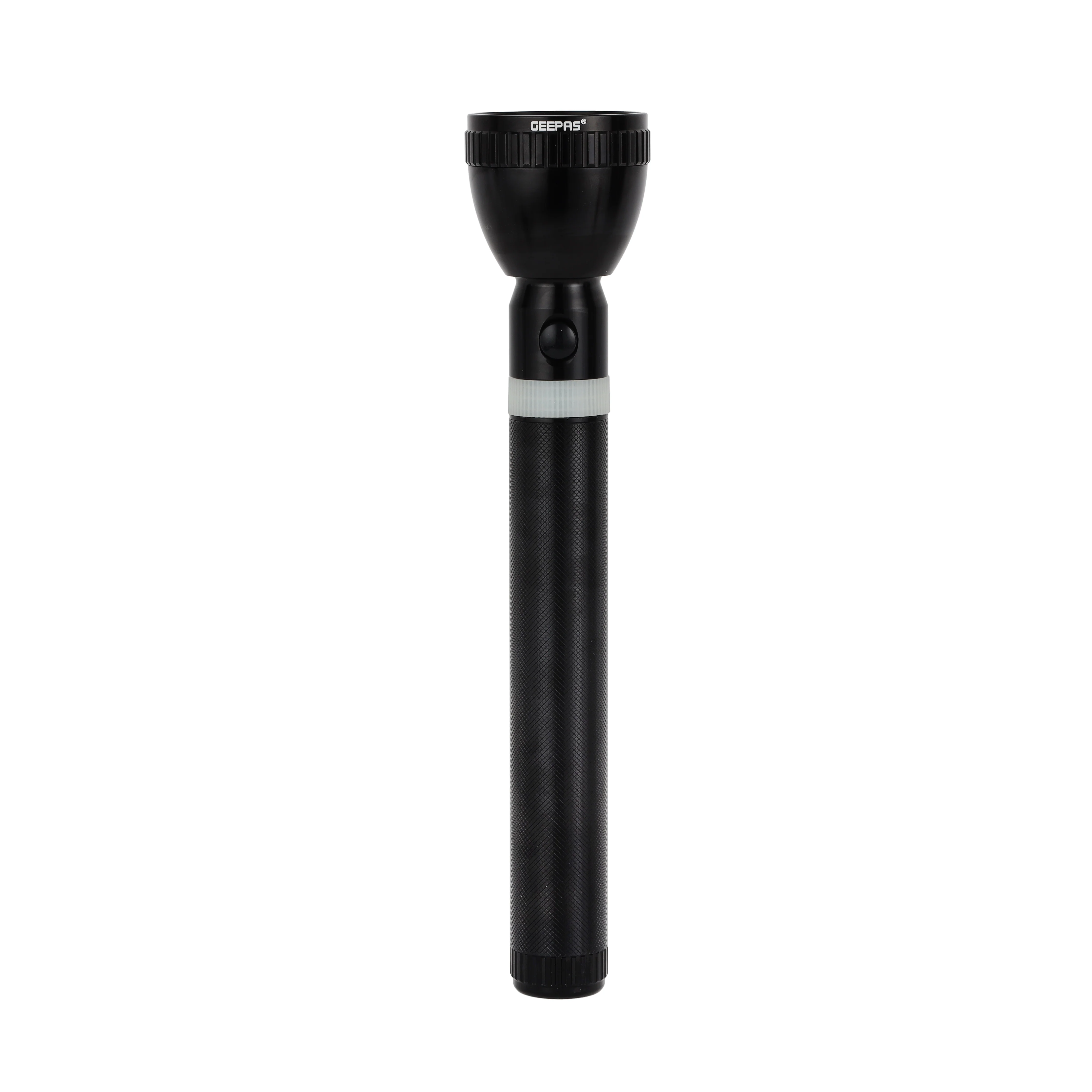 Geepas GFL3858 Rechargeable LED Flashlight| 10W CREE HP50 LED with 2000m beam range & 6000mAh battery| Durable, 6-hour runtime, aluminium body & water resistance|