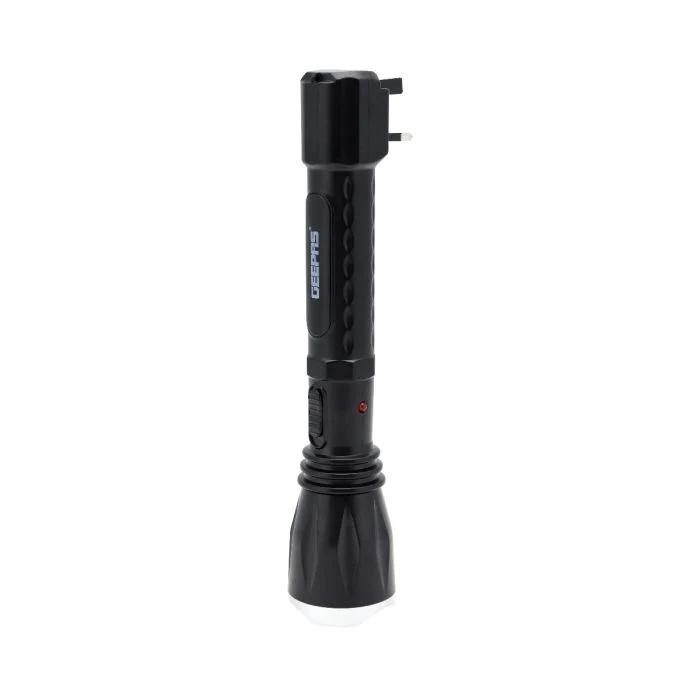 Geepas GFL5578 Rechargeable LED Flashlight | 1W High-Power LED, 4V 400mAh Battery and Dual Runtime| Durable, Emergency Light, Durable Build and Portable Design|