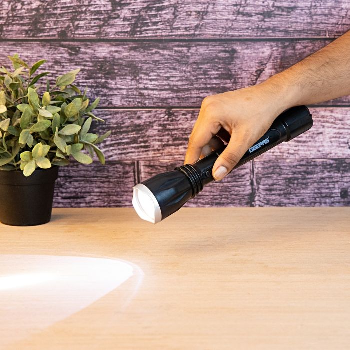Geepas GFL5578 Rechargeable LED Flashlight | 1W High-Power LED, 4V 400mAh Battery and Dual Runtime| Durable, Emergency Light, Durable Build and Portable Design| - Image 4