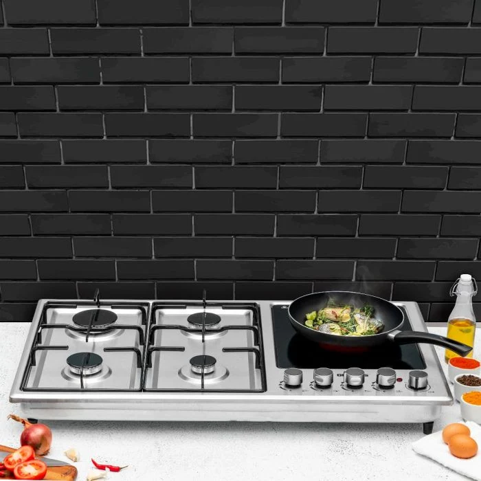 Geepas GGC31036 Gas & Electric Hot Plate Hob| Stainless Steel Body and 4 Burners + Durable Ceramic Plate| Durable Design, Auto Ignition and Strong Pan Support| - Image 2