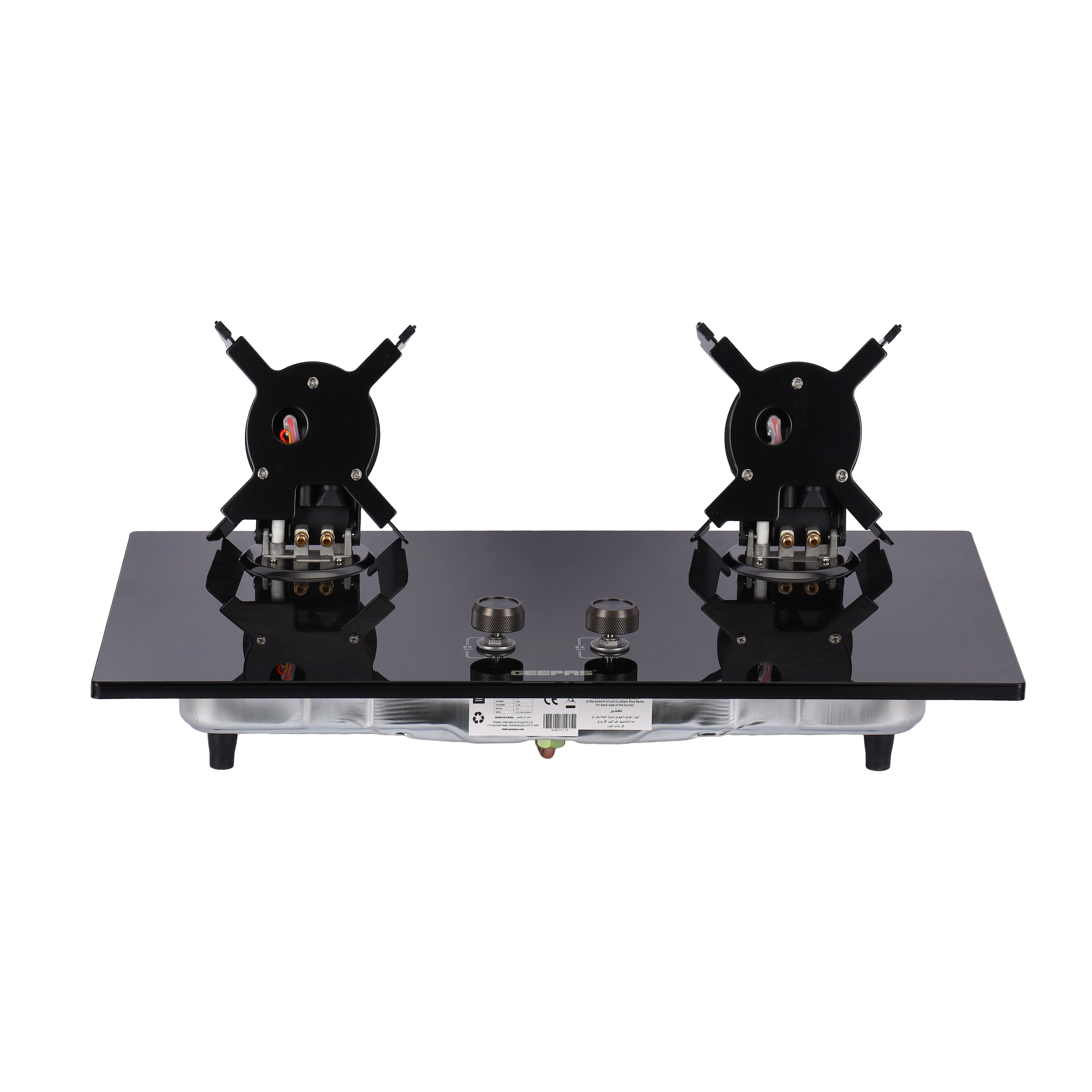 Geepas GGC31068FFD 2-in-1 Glass Gas Hob | Tempered Glass Platform with Strong Cast Iron Burners| Safety Flame Failure Device with Reliable Auto Piezo Ignition | - Image 2