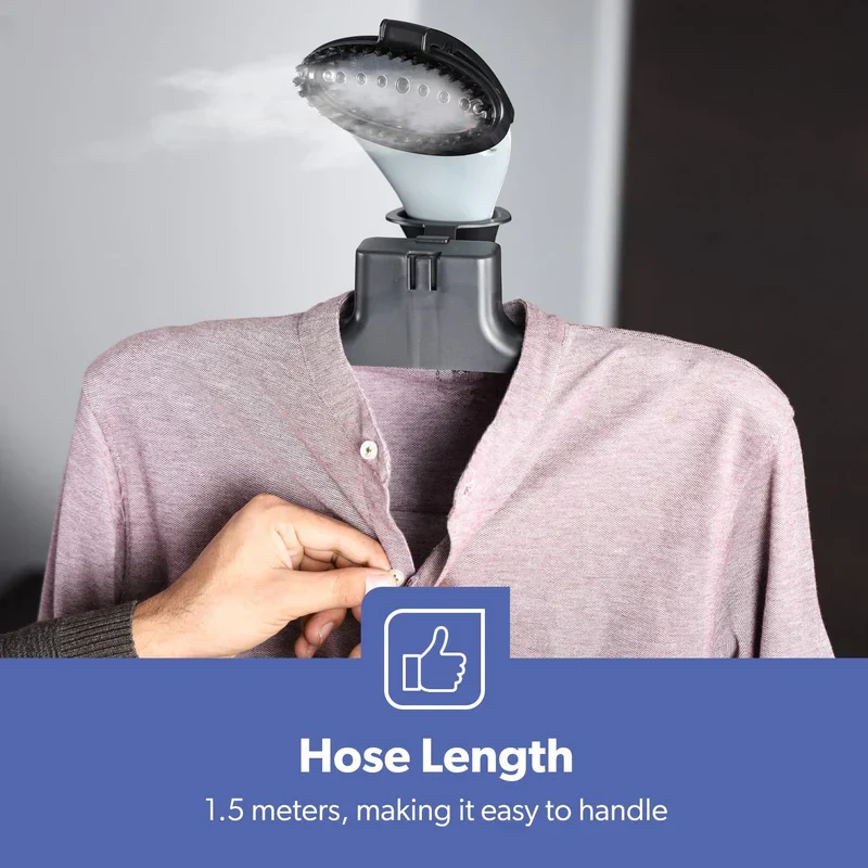 Geepas GGS25033 2000W Garment Steamer | 1.3L Water Tank, 11 Fabric Care Modes & Fast Heat-Up| Durable Build, Adjustable Pole, Wheels & Perfect for All Fabrics| - Image 6