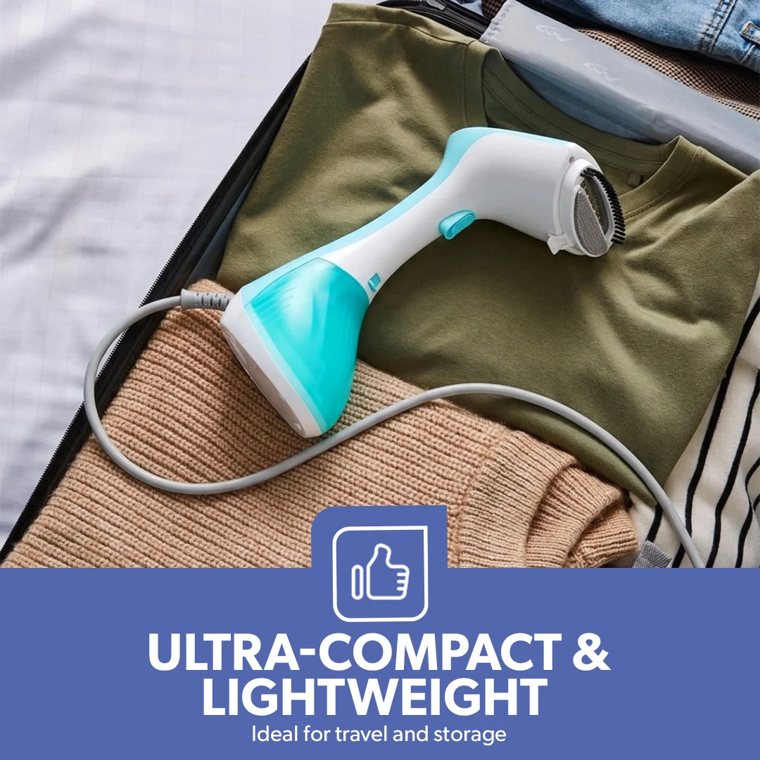 Geepas GGS25043-GN Handheld Garment Steamer| 1300W with Fast Heat-Up & Continuous Steam 25g/min| 260ml Detachable Tank with Vertical Ironing and Compact Design| - Image 6