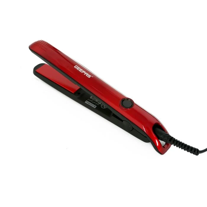 Geepas GH8722 Ceramic Hair Straightener | 210°C Max Temperature, Floating Plate & 360° Swivel Cord| Black & Red Design Durable & Professional Hair Styling Tool| - Image 5