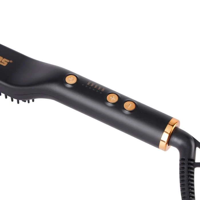 Geepas GHBS86066 Hair Straightening Brush | Beard & Hair Styler with LED Indicator| 360° Swivel Cord| Adjustable Temperature 120–200°C| Hang Loop | 2-Year Warranty - Image 5