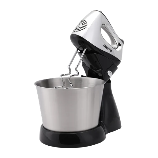 Geepas GHM5461 Stand Mixer | 200W Motor, 2.5L Stainless Steel Bowl for Effortless Mixing and Beating| 5 Speed Control, Compact Design and Durable Construction|