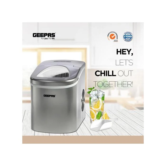 Geepas GIM63015 Portable Ice Maker| delivers 12kg daily ice production with 700g storage & 2.2L water tank| Durable Build, two ice sizes, auto shut off for homes| - Image 3