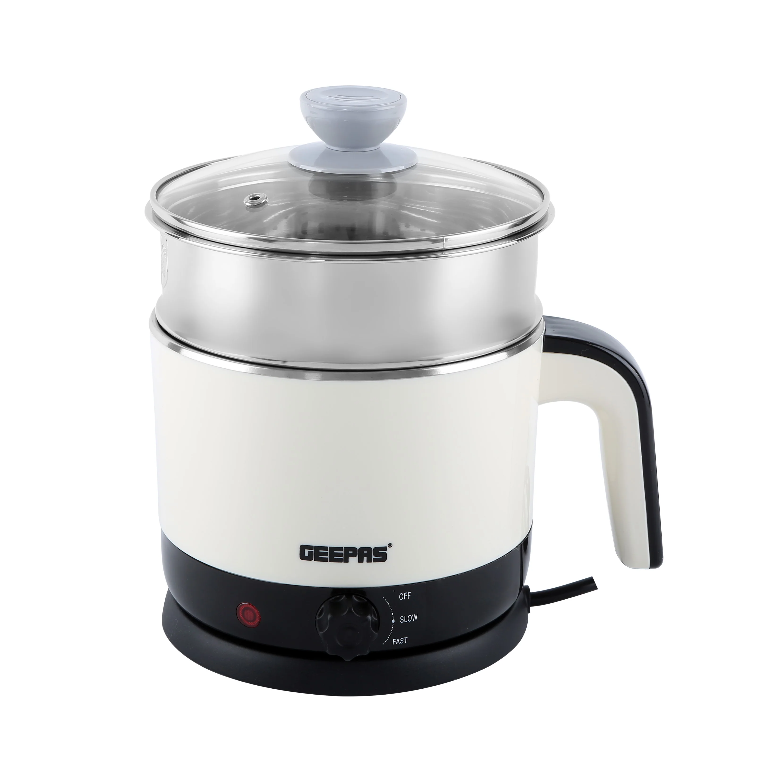 Geepas GK38026 Double Layer Multifunction Electric Kettle| 1000W Stainless Steel Body, Safe & Durable Design| Durable Build, Quick Boiling & Cool Touch Exterior |