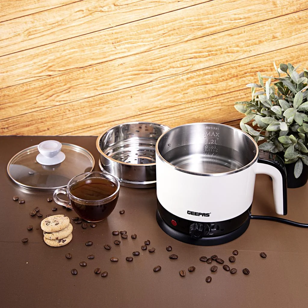 Geepas GK38026 Double Layer Multifunction Electric Kettle| 1000W Stainless Steel Body, Safe & Durable Design| Durable Build, Quick Boiling & Cool Touch Exterior | - Image 3