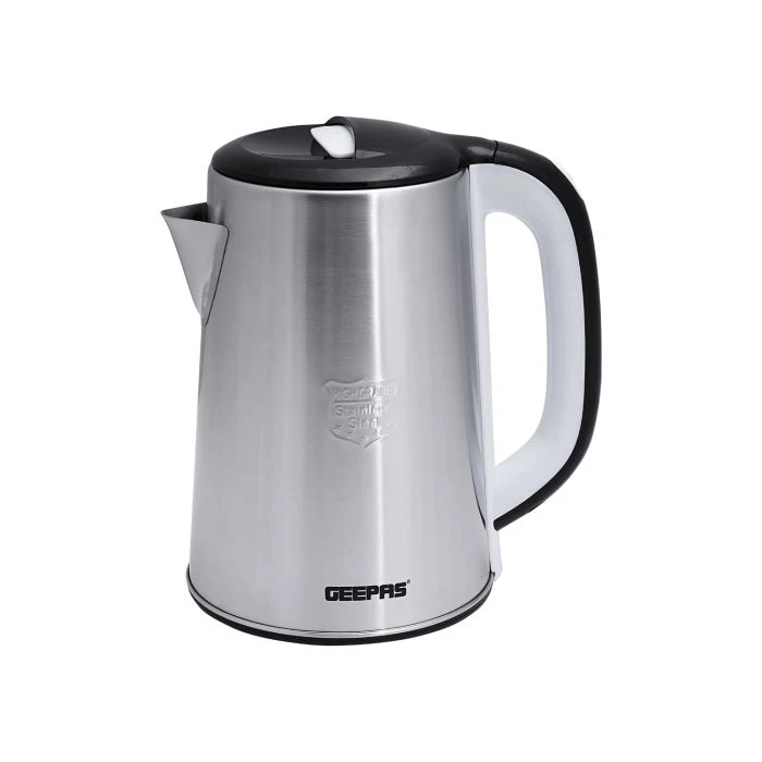 Geepas GK38028 Stainless Steel Electric Kettle 2.5L| 1600W, Built-in Safety Features & Durable Design| Durable, Ideal for Home, Office & Travel Hot Water Needs|