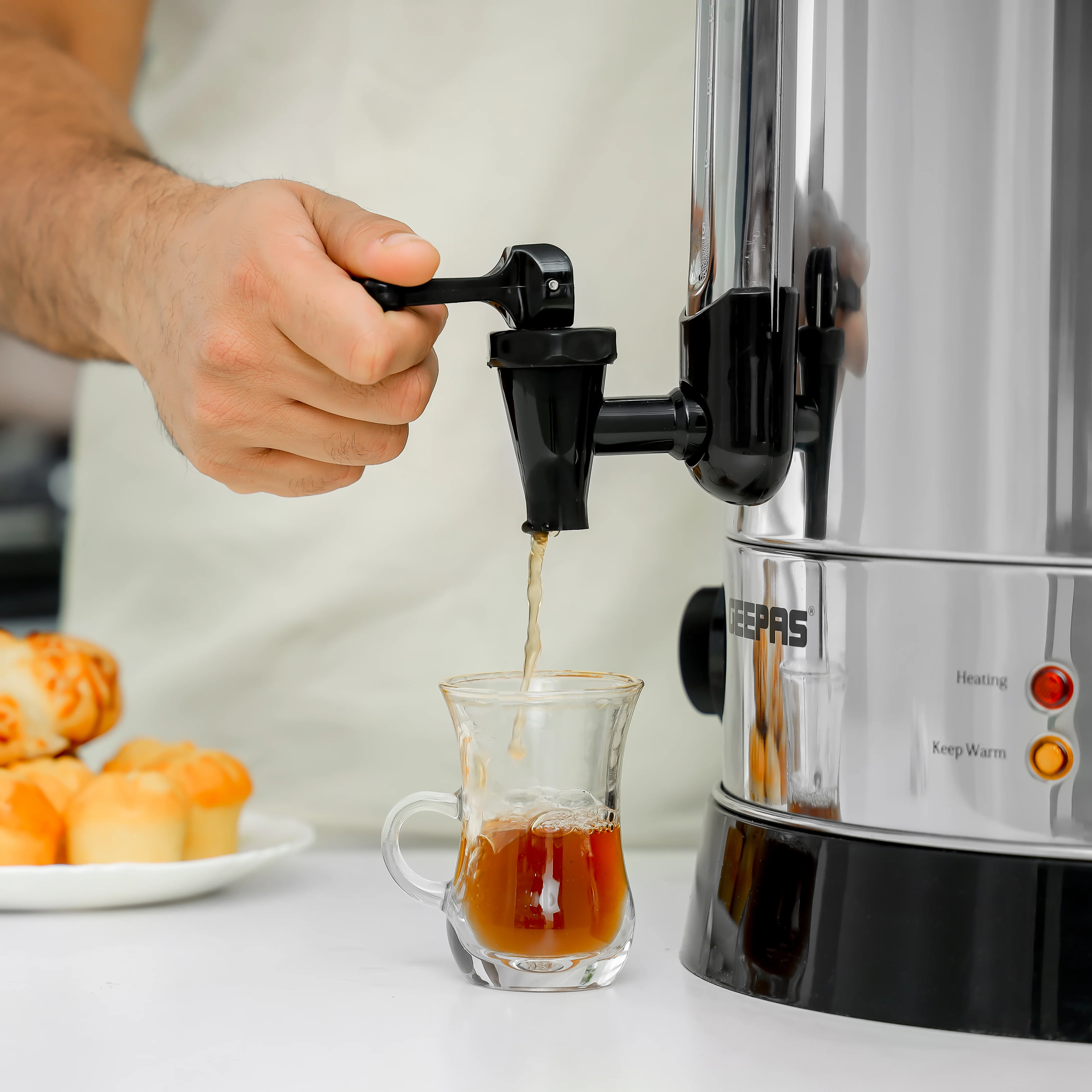 Geepas GK38048 20L Stainless Steel Water Boiler| 1650W Commercial Hot Water Dispenser & 20L Capacity| Fast Heating, Safe Boil, Dry Protection & Durable Stainless| - Image 2