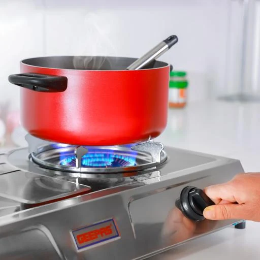 Geepas GK6856 Stainless Steel Gas Cooker| durable Design, 2 Cast Iron Burners & Automatic Ignition System| High Efficiency 5.6KW Power with Low Gas Consumption| - Image 4