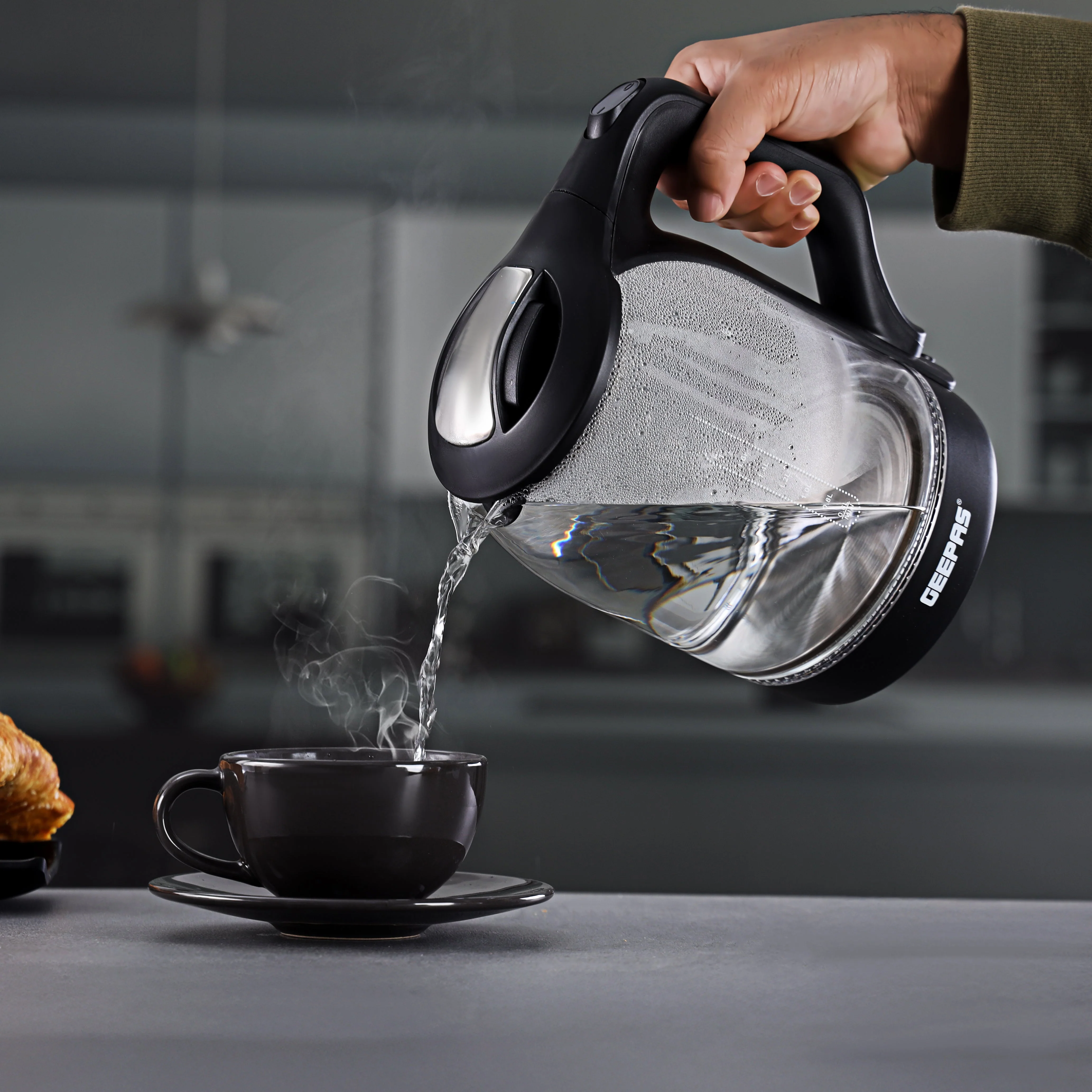 Geepas GK9901 Electric Kettle| Glass Body, Boil Dry Protection, Auto Shut Off | Heats up Quickly & Easily| Durable, Boiler for Hot Water, Tea and Coffee Maker| - Image 4