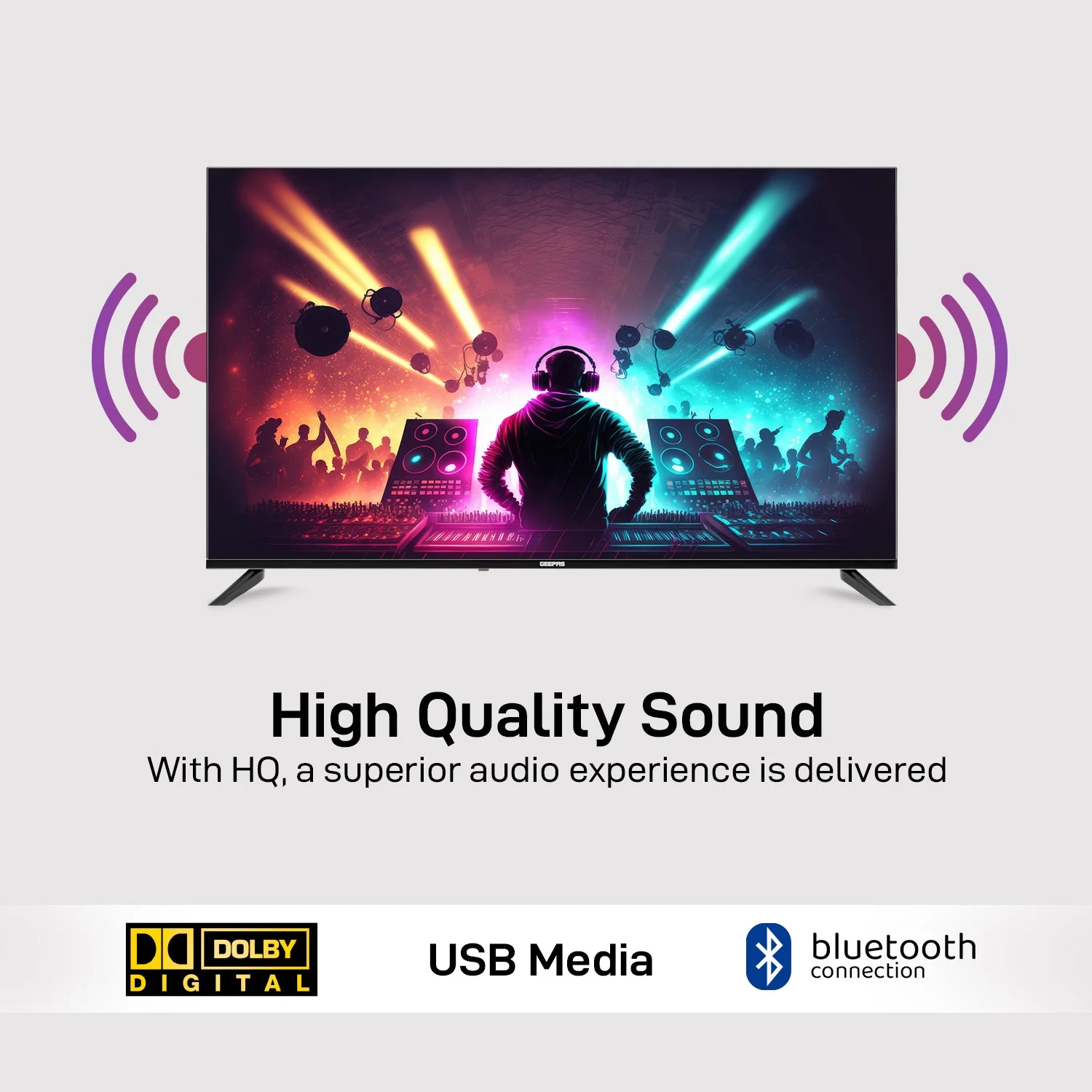 Geepas GLED5006SGXHD 50-Inch Ultra HD 4K Smart LED TV| Android OS, Dolby Audio & Voice Remote| HDR10 Display, Wi-Fi, HDMI, USB Connectivity & Slim Bezel Design| - Image 4