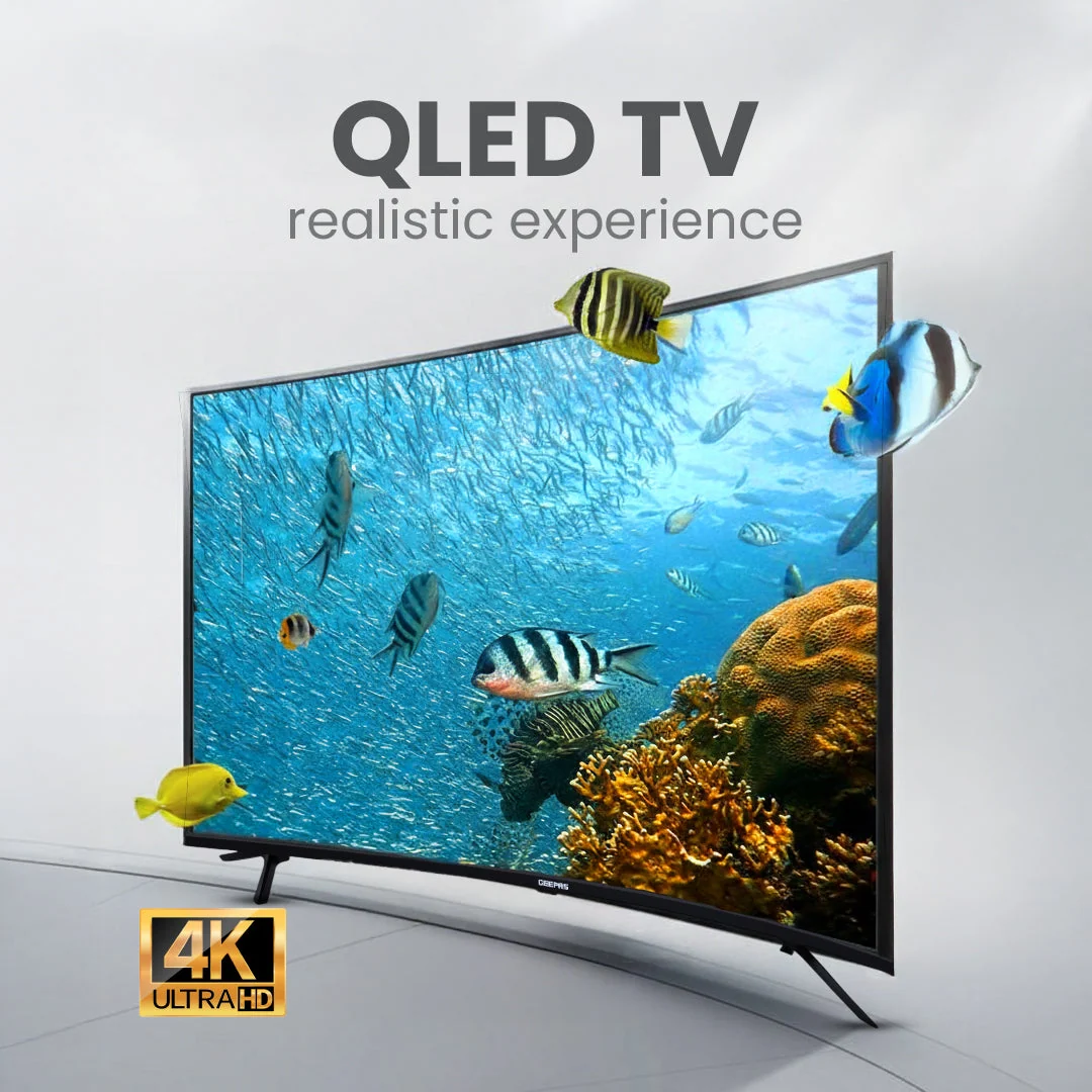 Geepas GLED5505GTQLD 4K Ultra HD QLED Smart Google TV| 55 Inch, Dolby Audio & Built-in Chromecast| Durable, 3840x2160 Resolution, HDMI, USB Ports & Voice Remote| - Image 3