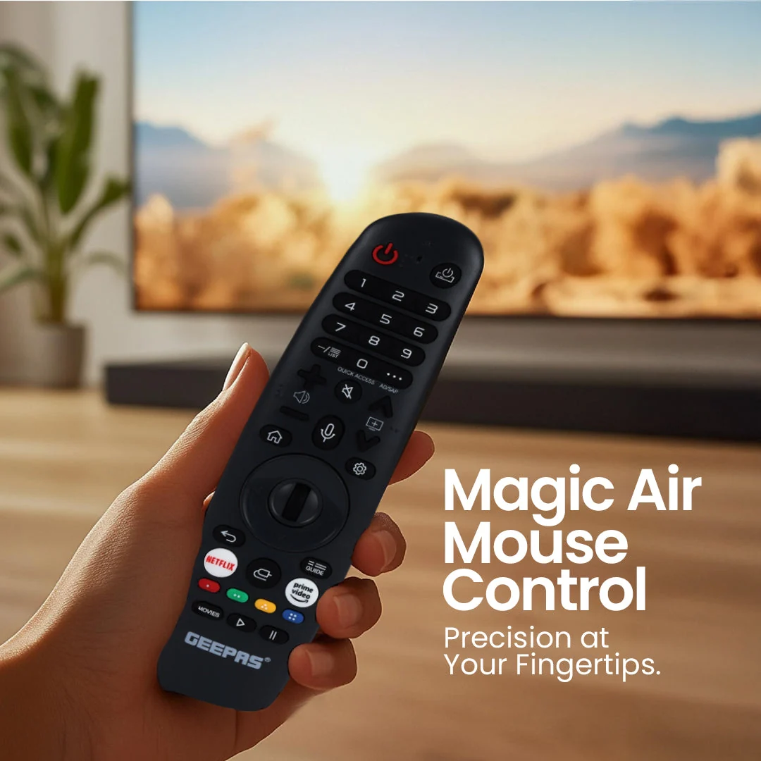 Geepas GLED7580SWUHD 75" 4K UHD Smart LED TV | featuring WebOS Hub, HDR and frameless design| Long-Life, Multiple Connectivity, AirPlay, 3 HDMI and 2 USB ports| - Image 6