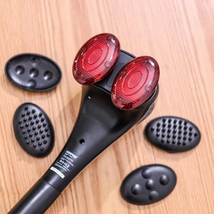 Geepas GM86044 Double Head Massager | Variable Speed, 3 Massage Heads, Heat Therapy & Ergonomic Handle| Durable Design, Muscle Pain Relief & Lightweight Design| - Image 3