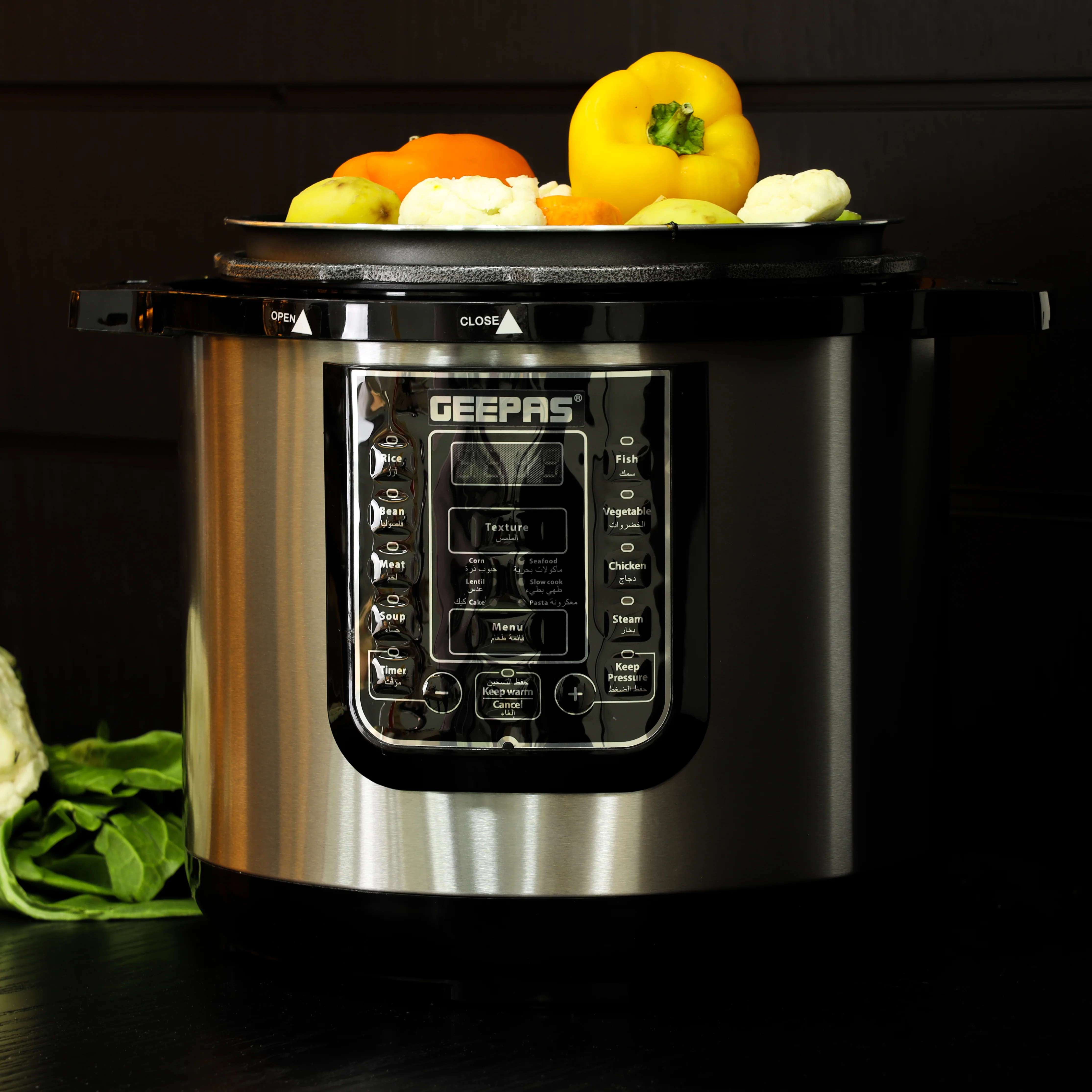 Geepas GMC35029 Digital Multicooker | 8L Capacity, 1200W Power and 14 Intelligent Cooking Programs| Automatic Keep Warm, Safety Devices and Non-Stick Inner Pot| - Image 3