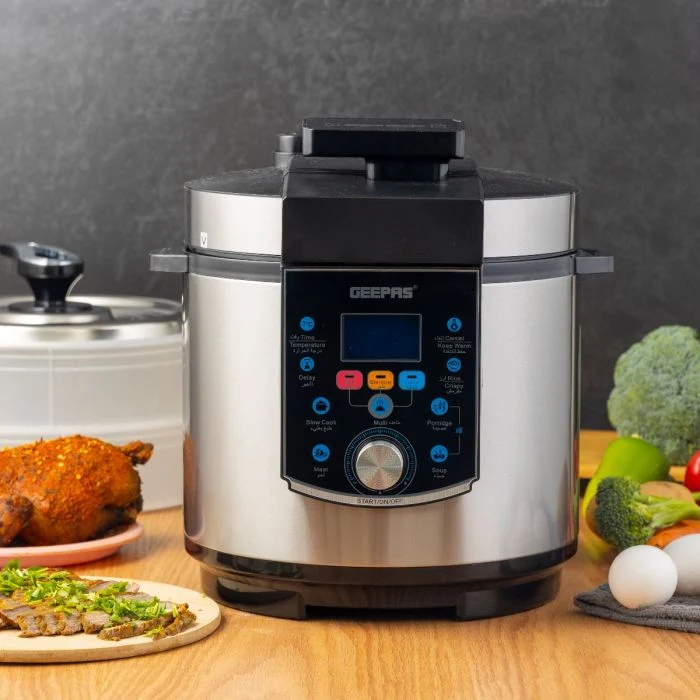 Geepas GMC35037 Multi-Function Pressure Cooker| 6L Capacity, LED Display and Auto Shut-Off| 24-Hour Preset Function, Steamer, Egg Boiler & Multi-Safety Devices| - Image 4